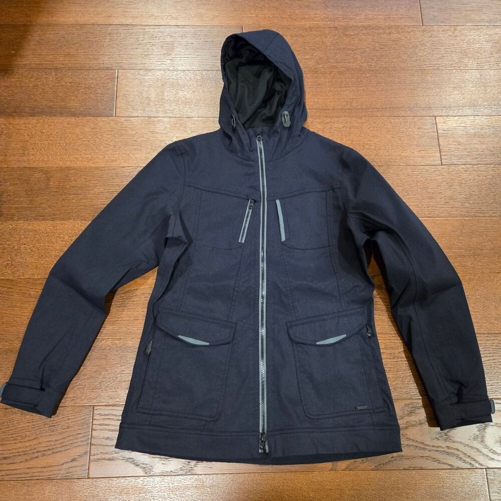 PrAna Halle Hooded Waterproof Black Utility Jacket Women's Small